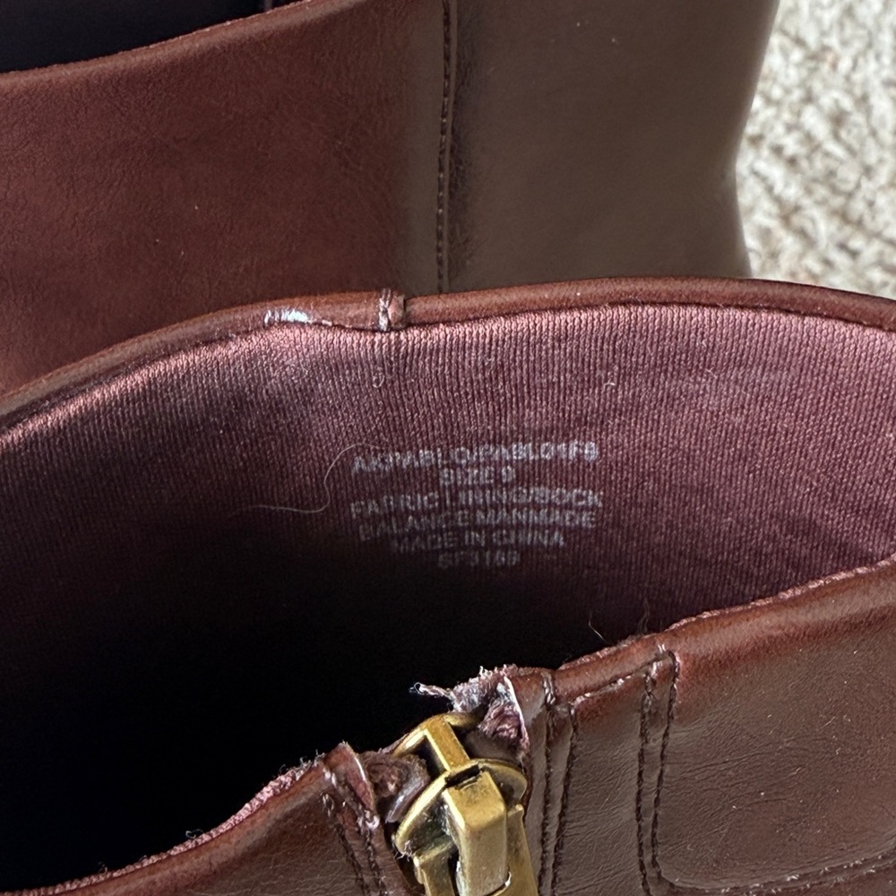 Anne Klein Brown Leather Ankle Boots - Picture 5 of 6
